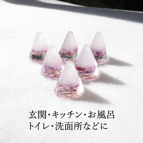 盛り塩 オルゴナイト 2個セット＋25gさざれ水晶付＞ アメジスト入りの