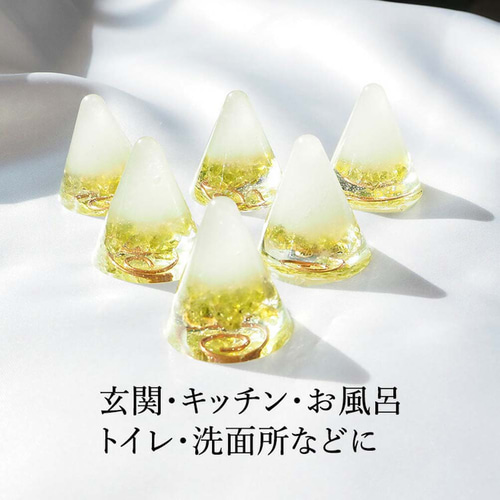 盛り塩 オルゴナイト 2個セット＋50gさざれ水晶付＞ ペリドット