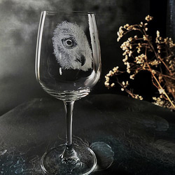 【個性杯客製】王者之風系列 - 鷹 紅酒高腳杯 可配對 客定手工雕圖/刻字 第4張的照片