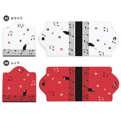 マスクケース 持ち運び 仮置き マスクカバー 楽譜 音符 猫 ネコ 五線譜 おしゃれ ic_mc012 4枚目の画像