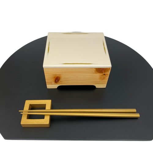 木製鰻重箱 晴レ箱 （S）変根来-白 弁当箱・ランチボックス 島安汎工芸 