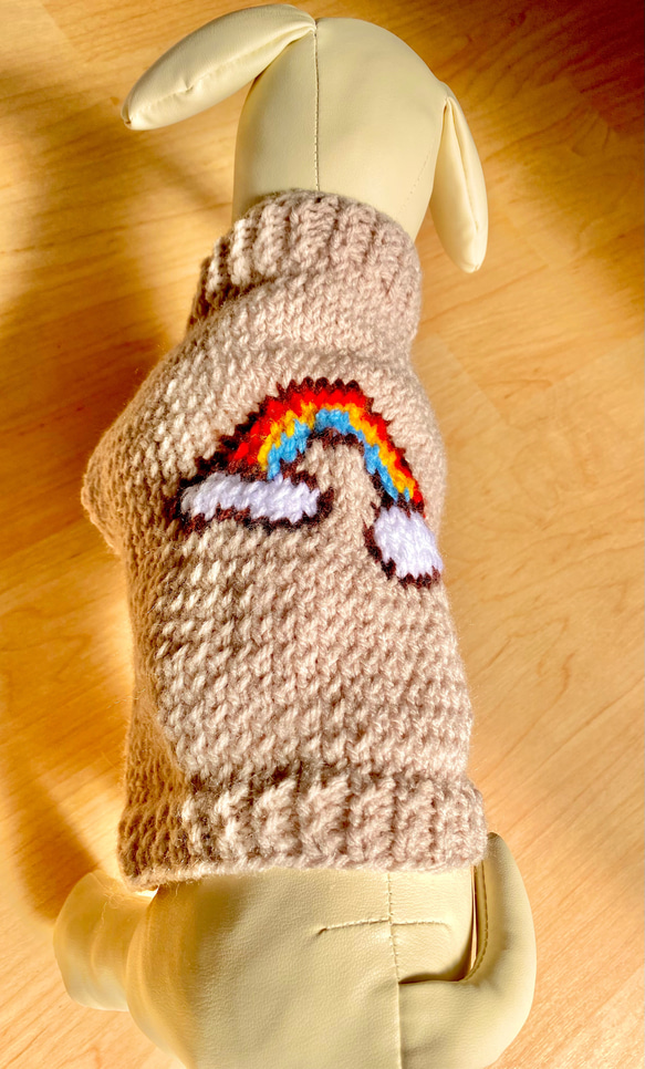 【手編み】レインボー・虹のセーター【オーダー可】 2枚目の画像