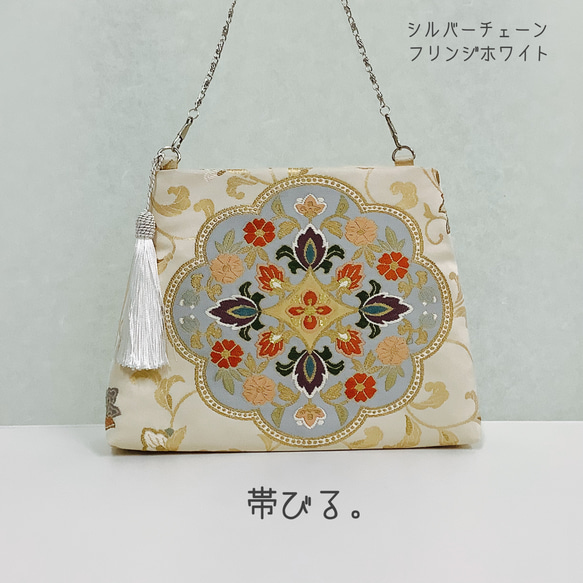 ✳︎Handbag ✳︎ハンドバッグ✳︎西陣✳︎きものバッグ✳︎パーティバッグ✳︎チェーン✳︎ 1枚目の画像