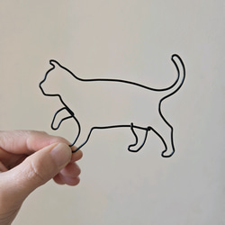 ねこのさんぽ 【 子 ねこ 】 ワイヤーアート 壁飾り 猫 ハロウィン ウォールデコ シルエット インテリア雑貨 可愛い 11枚目の画像
