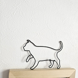 ねこのさんぽ 【 子 ねこ 】 ワイヤーアート 壁飾り 猫 ハロウィン ウォールデコ シルエット インテリア雑貨 可愛い 3枚目の画像