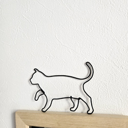 ねこのさんぽ 【 子 ねこ 】 ワイヤーアート 壁飾り 猫 ハロウィン ウォールデコ シルエット インテリア雑貨 可愛い 4枚目の画像