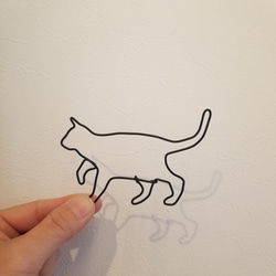 ねこのさんぽ 【 子 ねこ 】 ワイヤーアート 壁飾り 猫 ハロウィン ウォールデコ シルエット インテリア雑貨 可愛い 13枚目の画像