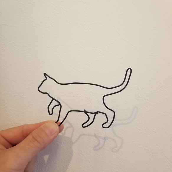 ねこのさんぽ 【 子 ねこ 】 ワイヤーアート 壁飾り 猫 ハロウィン ウォールデコ シルエット インテリア雑貨 可愛い 13枚目の画像