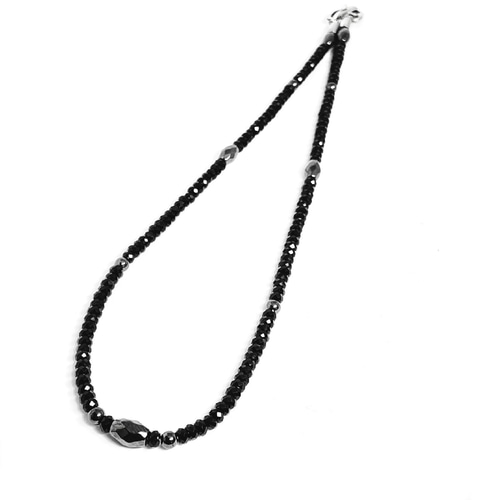 ブラックスピネルネックレス（磁気タイプ） ベストパフォーマンスを出すために!!】カットヘマタイト ブラック