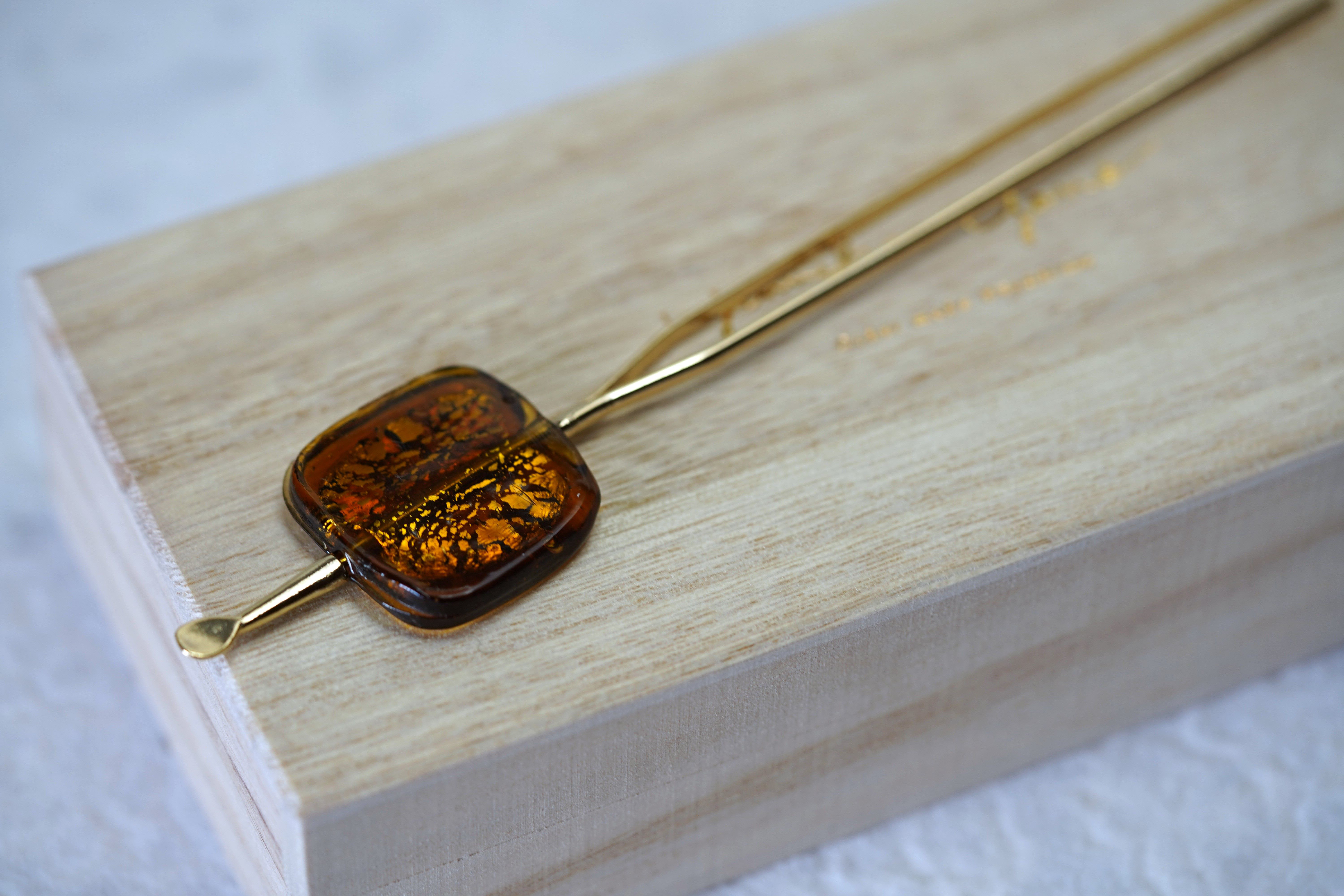 【vintage glass/かんざし】－お呼ばれヘア＊着物髪飾り－