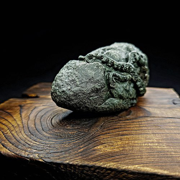 【茶寵 客製石彫】克蘇魯神話 綠泥石雕塑 石雕茶寵 第3張的照片