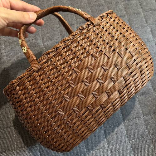 コロンとしたダイヤ柄バッグ かごバッグ green heart craft 通販