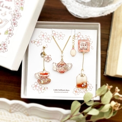 Teabag earring -sakura-｜桜ティーバッグイヤリング・ピアス〔紅茶シリーズ〕 7枚目の画像