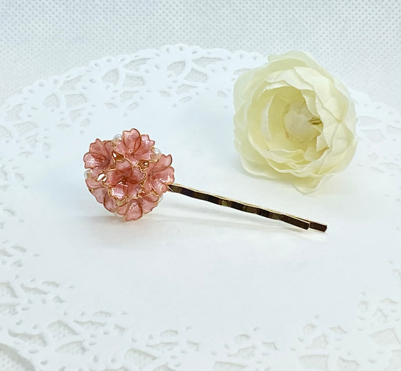 桜玉 ヘアピン ピンク 3枚目の画像