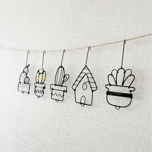 サボテンガーランド】ワイヤーアート ワイヤークラフト 多肉植物 観葉  