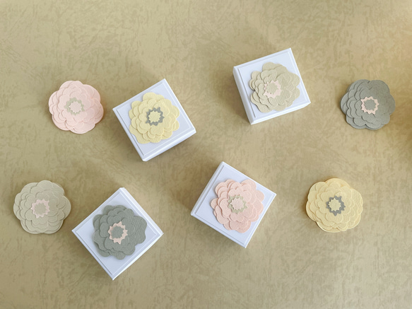 【再販】ミニ紙袋＆芍薬をイメージしたお花のミニカードのセット/ 全4種類・ワンランク上のラッピング・プチギフト 14枚目の画像