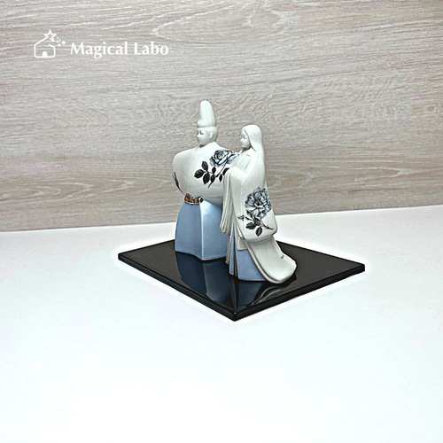 大人のシックな立ち雛(ブルーローズ)☆大人のお雛様＊雛人形＊白磁