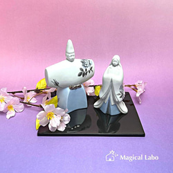 大人のシックな立ち雛(ブルーローズ)☆大人のお雛様＊雛人形＊白磁