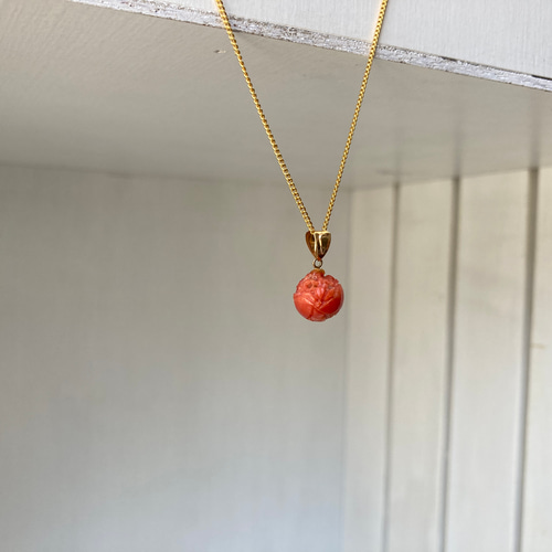 K18 レッドクォーツ ペンダントトップ 血赤珊瑚k18 ペンダントトップ