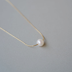 [14kgf] 單顆淡水珍珠串珠項鍊 GD (TM-N114) 第2張的照片