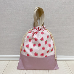 れんれん様　確認用　いちご　ピンク　チェック　着替え袋　35×40 いちご（苺）・ストロベリー 体操服袋・お着替え袋 のおすすめ