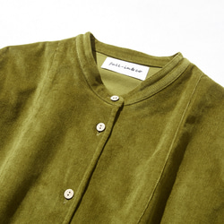 寬鬆迷人的燈芯絨襯衫，黃綠色 230208-2 第2張的照片