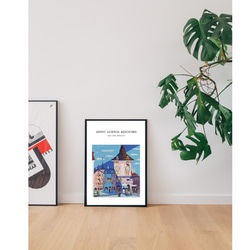 【アートポスター】インテリアポスター　イラスト　ブルー　キルヒナー　アート　北欧　ポスター　韓国　インテリア　シンプル　 2枚目の画像