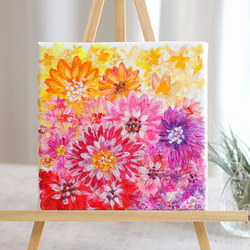 アクリル ガーベラ マーガレット 絵画 原画 キャンバス アクリル ガーベラ マーガレット 絵画 原画 キャンバス アクリル