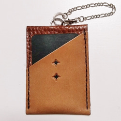 パスケース・カードケース（ヌメ革＆色革コンビ） 2枚目の画像