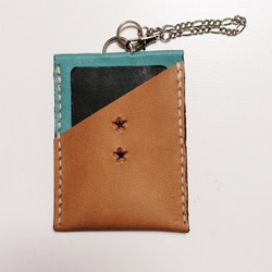 パスケース・カードケース（ヌメ革＆色革コンビ） 2枚目の画像