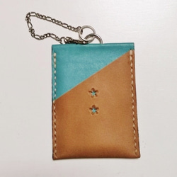 パスケース・カードケース（ヌメ革＆色革コンビ） 1枚目の画像