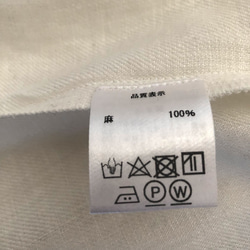柔らか綾織フレンチリネン100%使用/ゆったりくるみボタンブラウス…(オフホワイト) 12枚目の画像