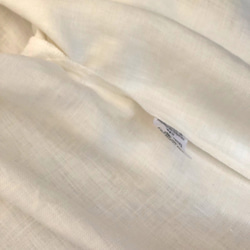 柔らか綾織フレンチリネン100%使用/ゆったりくるみボタンブラウス…(オフホワイト) 11枚目の画像