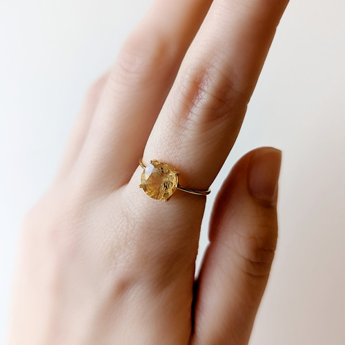 シトリン リング 指輪 ジュエリー 天然石 リング 大粒 天然石リング