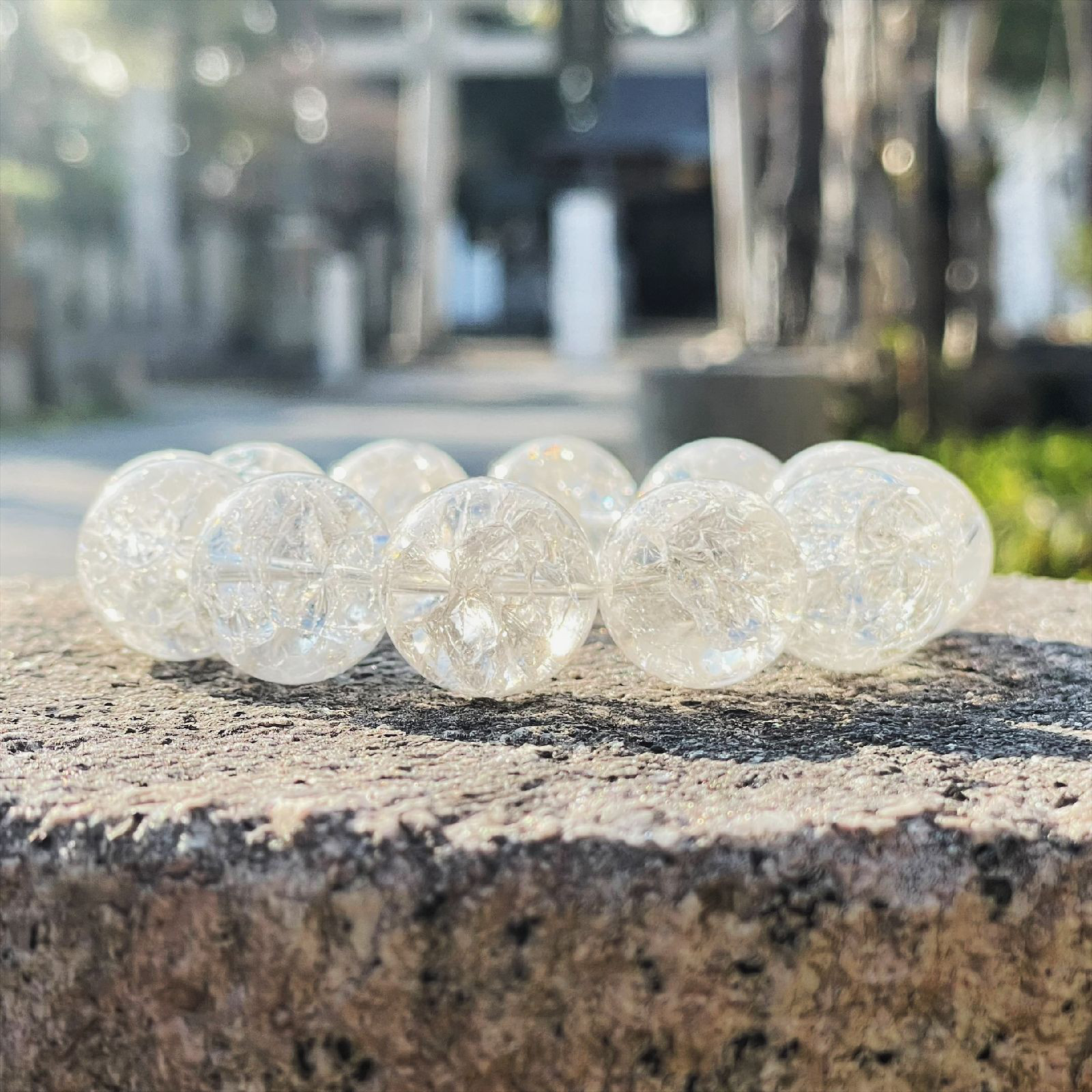 「インスピレーションを引き出し人間関係を豊かにする」爆裂水晶クラッククリスタルブレスレット♪大粒18ミリ/虹も出ます♪