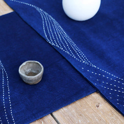 手織り茶席、藍染め、刺繍 受注生産 4枚目の画像