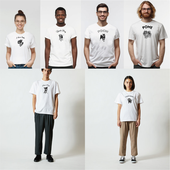 愛犬 わんちゃん オリジナルTシャツ【名入れ】うちの子 オーダー 写真 イラスト ギフト ペット チワワ 柴犬 ハスキー 2枚目の画像