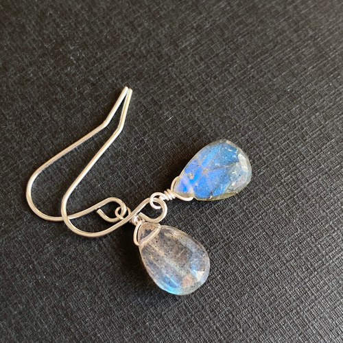 感謝祭【Morpho Blue】神秘的なラブラドライトのピアス ac/542 ピアス