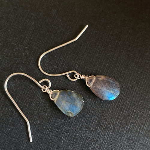 感謝祭【Morpho Blue】神秘的なラブラドライトのピアス ac/542 ピアス