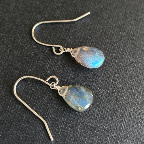 感謝祭【Morpho Blue】神秘的なラブラドライトのピアス ac/542 ピアス