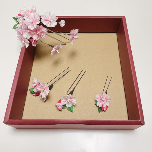桜髪飾り4点セット つまみ細工桜 卒業式髪飾り 成人式髪飾り 桜髪飾り4点セット つまみ細工桜 卒業式髪飾り 成人式髪飾り