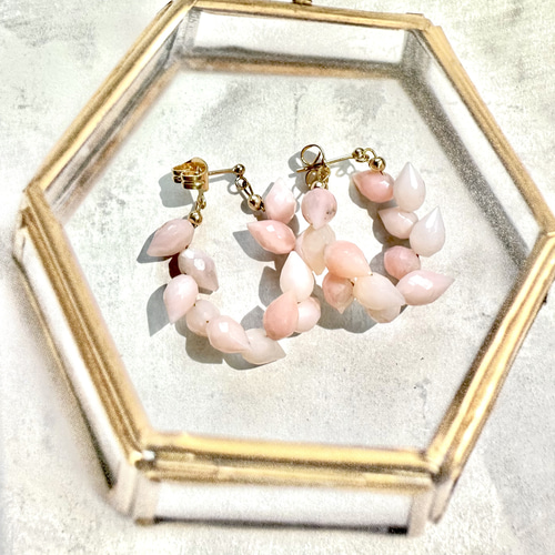 素晴らしい 春色ピアス k14gf 桜フープ② sango ピアス（スタッド・一粒） ピアス