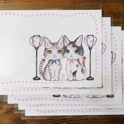 ひな祭り猫さんイラストポストカード・5枚セット 2枚目の画像