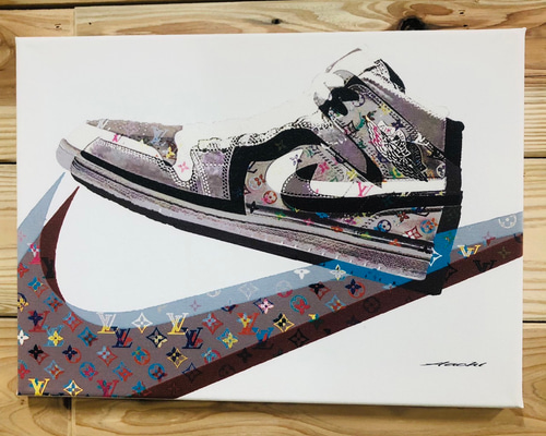靴 NIKE ポスター 絵画 オマージュアート オリジナル絵画 オリジナル