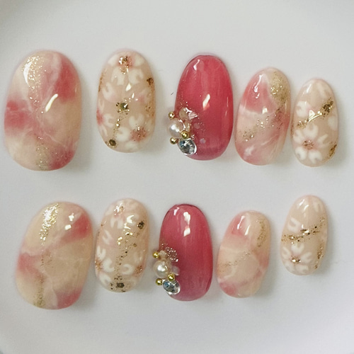 春ネイル、桜ネイル、卒業式ネイル、ニュアンスネイル、ピンク 春ネイル、桜ネイル、卒業式ネイル、ニュアンスネイル、ピンク