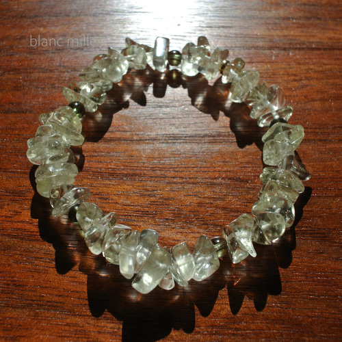 No.1824○*モルダバイト＆リビアングラスさざれ＆K18ビーズ デザイン