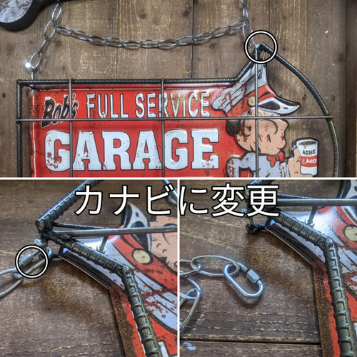 ガレージショップ サインボード 壁掛け看板 スパナレンチ TOOL