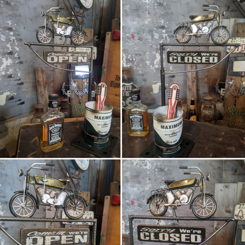 アメリカンバイク バイク屋 サインボード ペン立て アメリカンバイク バイク屋 サインボード ペン立て #ハーレー