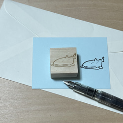 【複数購入割有】手作りスタンプ　ジンベイザメ 1枚目の画像