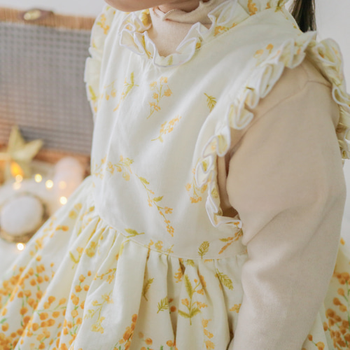 2026年3月まで】Girls ミモザのフリルワンピース/mimosa/お揃い/春